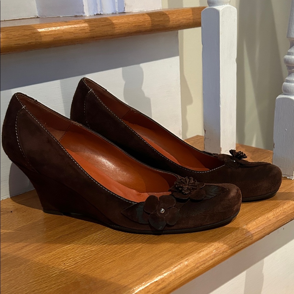 Brown Suede Wedge Shoes